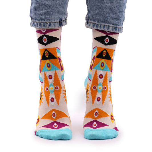 Bambus-Socken mit Böser-Auge-Motiv – Weicher Komfort & symbolischer Schutz