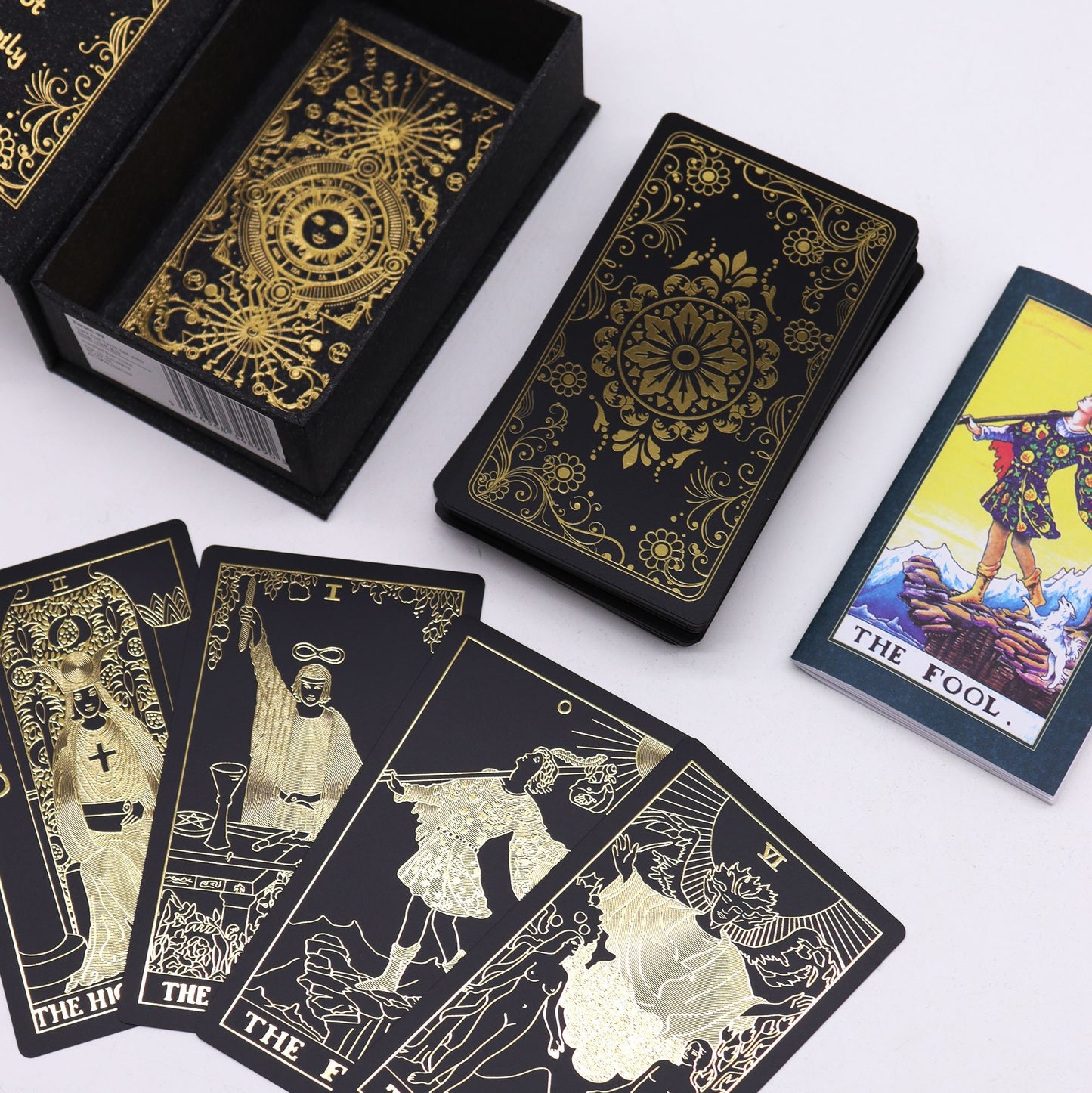 Tarot-Set 'Goldfolien' – 78 Karten mit Anleitungsbuch in Geschenkbox