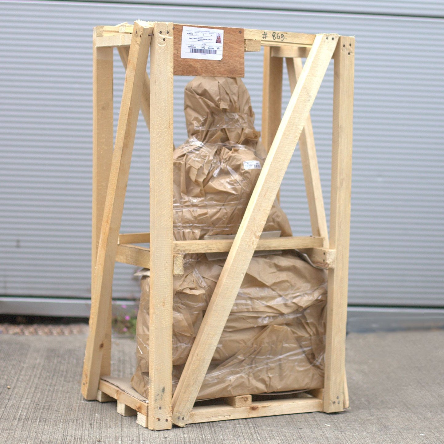 Handgeschnitzte Buddha Statue aus Suar-Holz – Denkende Haltung, 30 cm