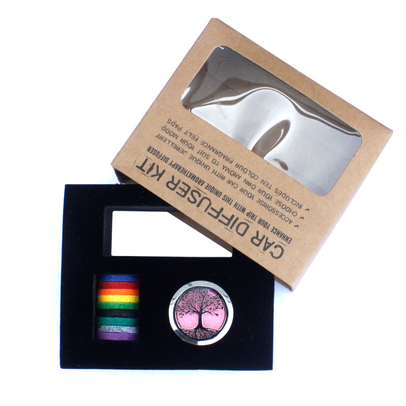 Auto-Duftset 'Lebensbaum' aus Edelstahl mit 10 waschbaren Duftpads