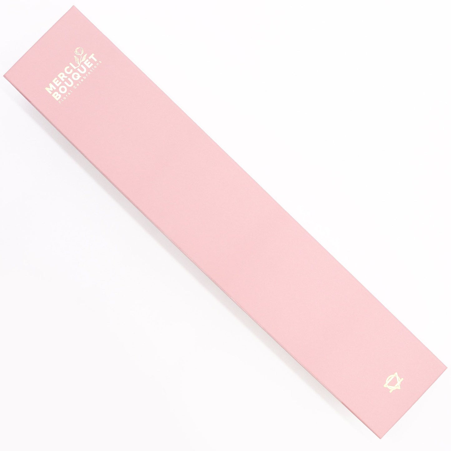 Seifenblumen-Geschenkbox 'Baby-Segen' in Zartrosa – Längliches Design
