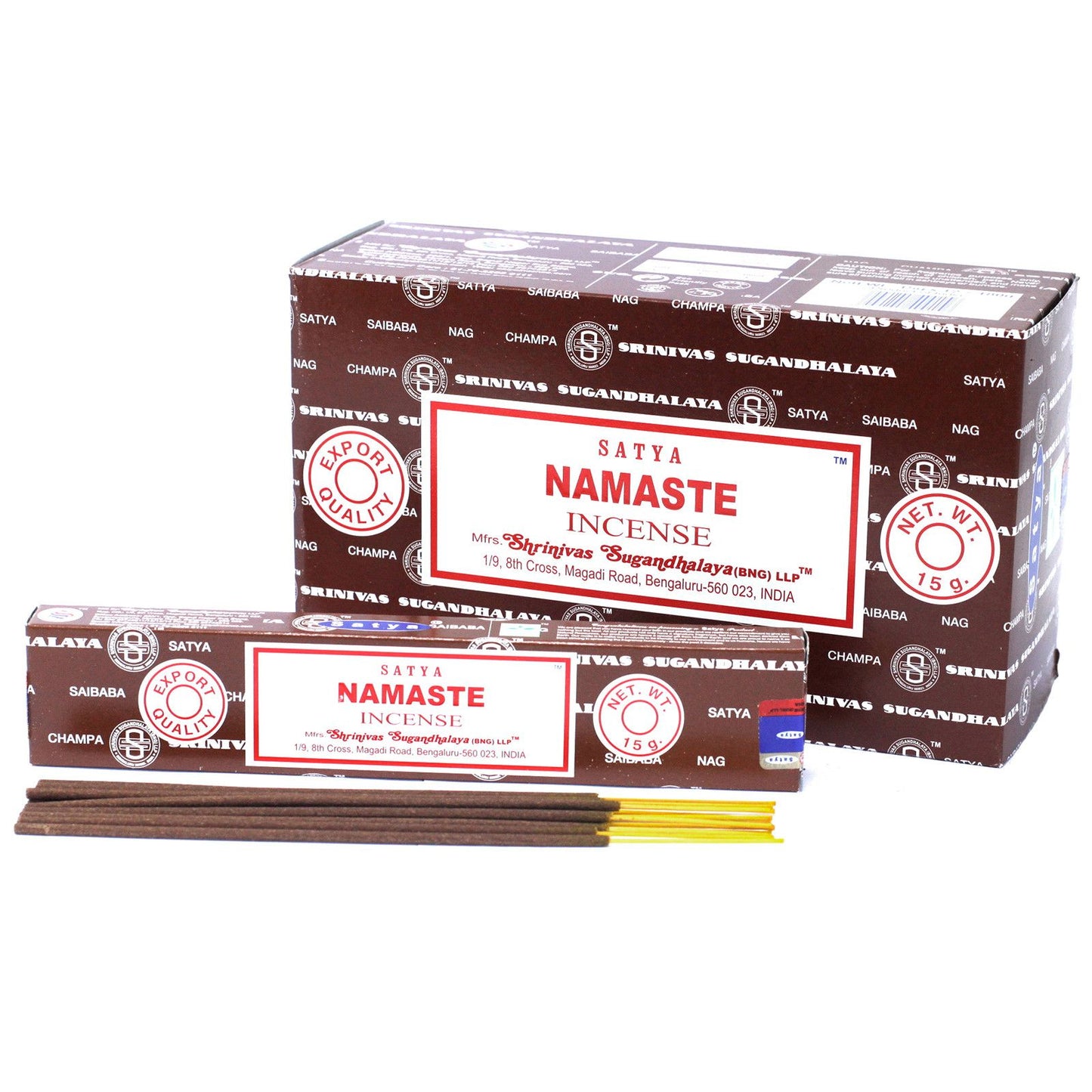 Satya Namaste Räucherstäbchen - 15 Stück für Harmonie & Wohlbefinden