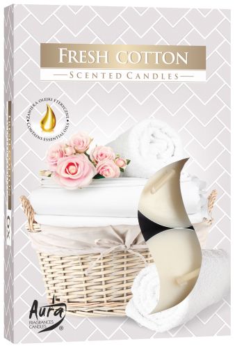 Duft-Teelichter Fresh Cotton – Set mit 6 Stück für frische Atmosphäre