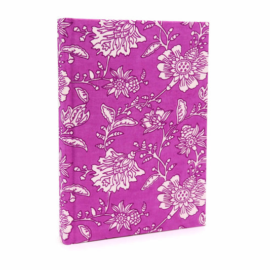 Notizbuch 'Antik-Fuchsia' – Handgefertigt aus Baumwolle, 20x15 cm