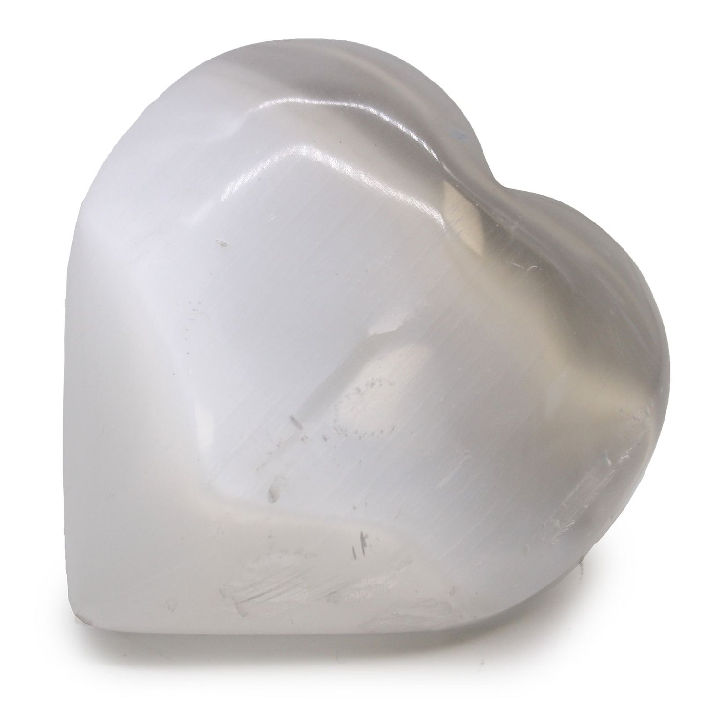 Herz aus Selenit – Handgefertigte Kristallfigur, 10 cm