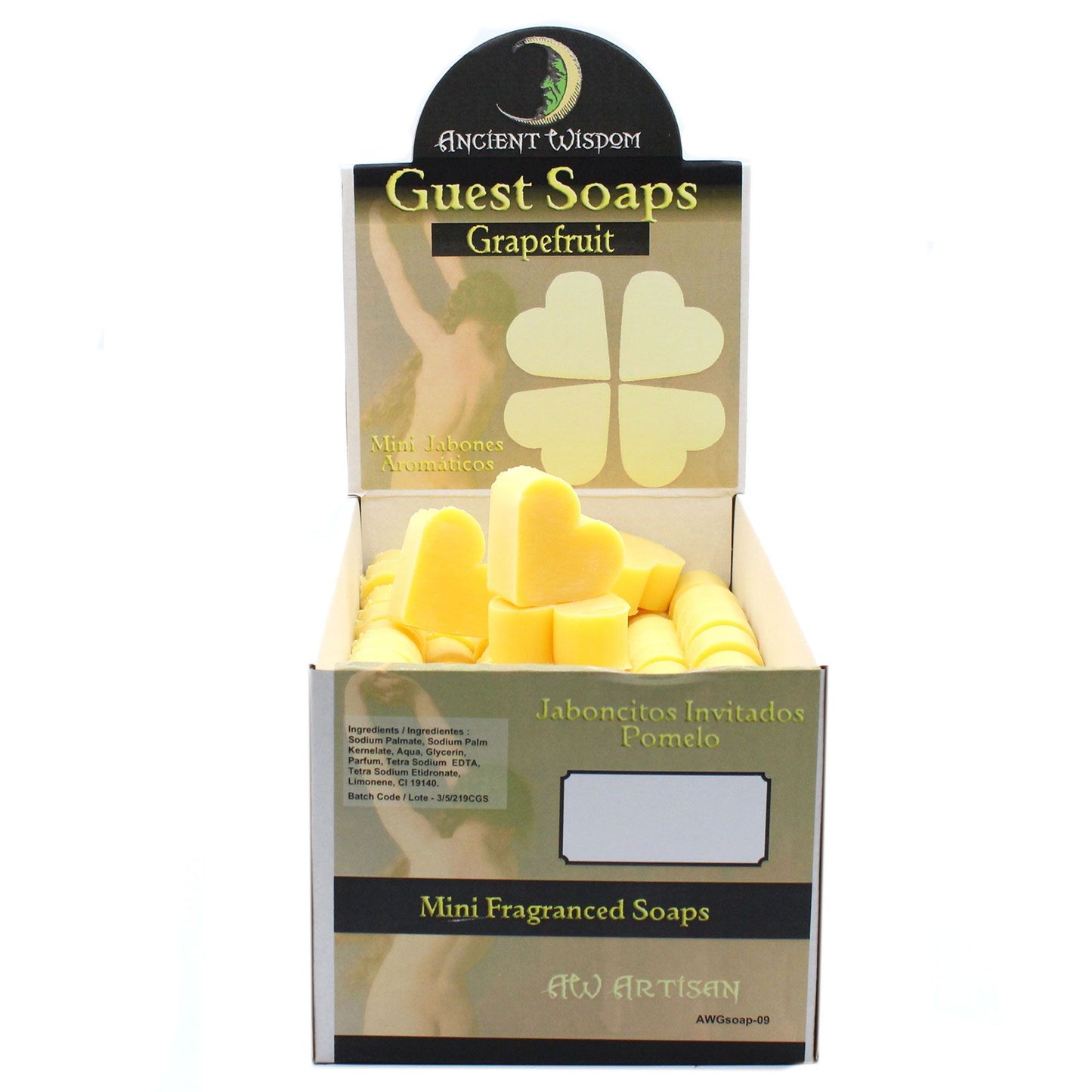 Herzförmige Gästeseifen Grapefruit - 10er Set, frischer Zitrusduft