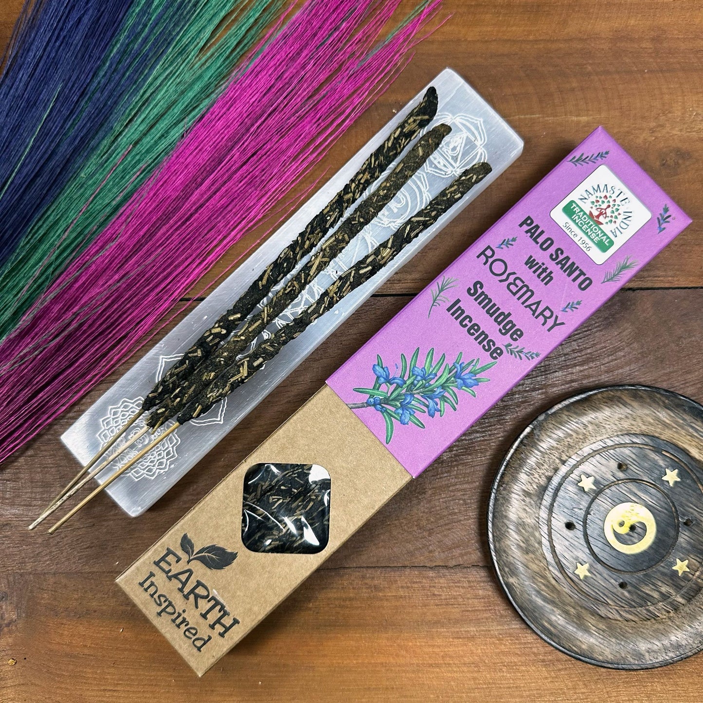 Natürliche Räucherstäbchen Rosmarin & Palo Santo – 9 Stück