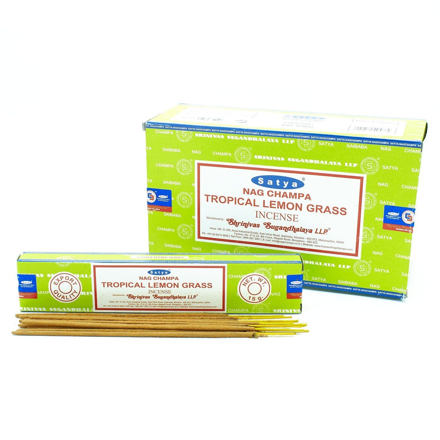 SATYA Räucherstäbchen Tropical Lemongrass - 15 Stück, handgerollt