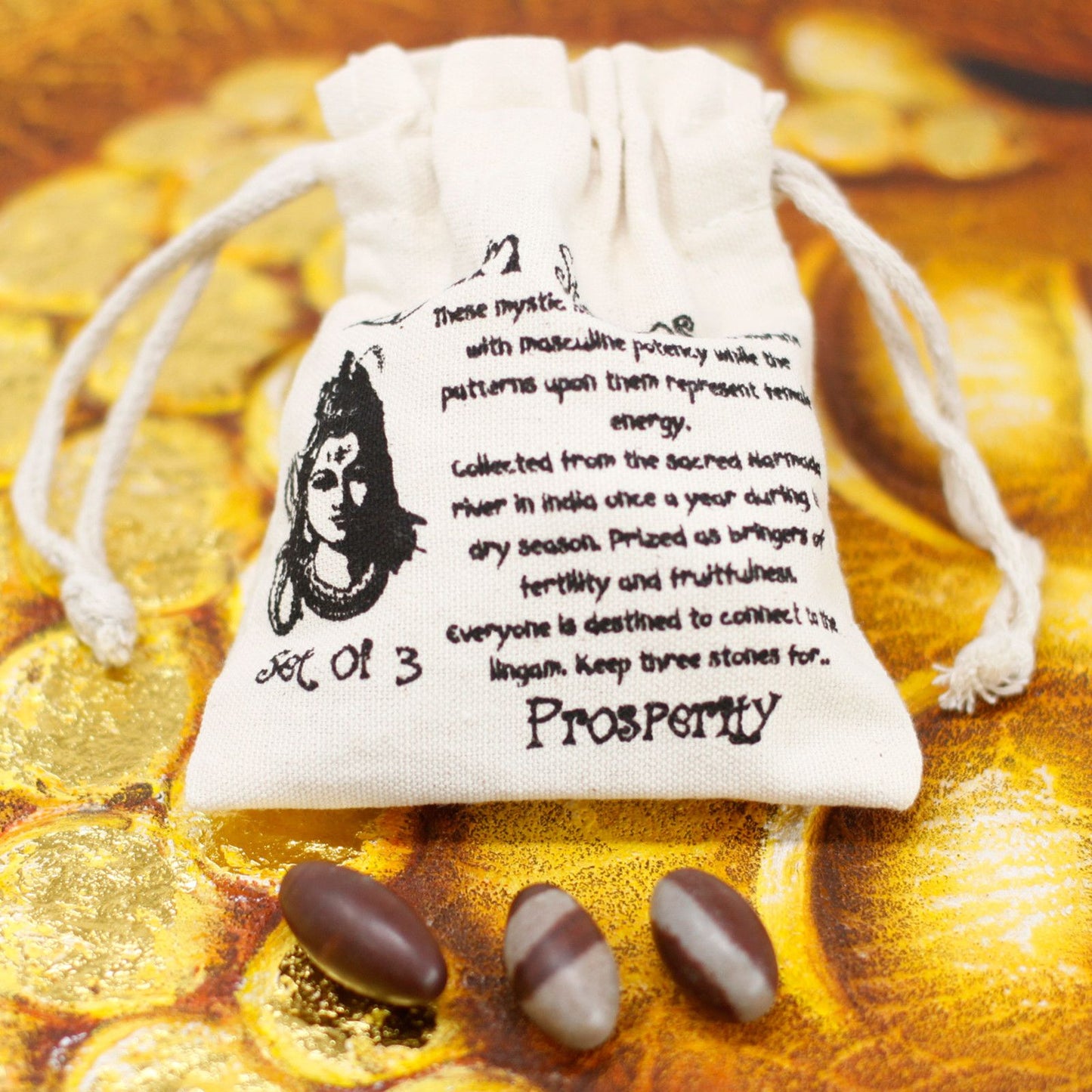 Narmada Lingam Set – 3 heilige Steine für Harmonie und Balance