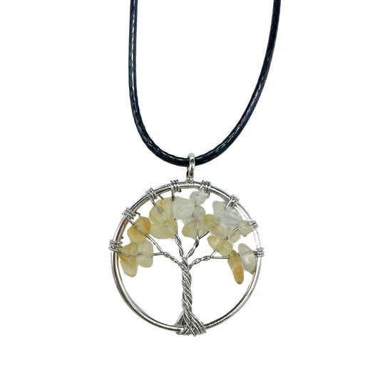 Lebensbaum-Anhänger aus Karneol – Handgefertigter Talisman mit Lederband