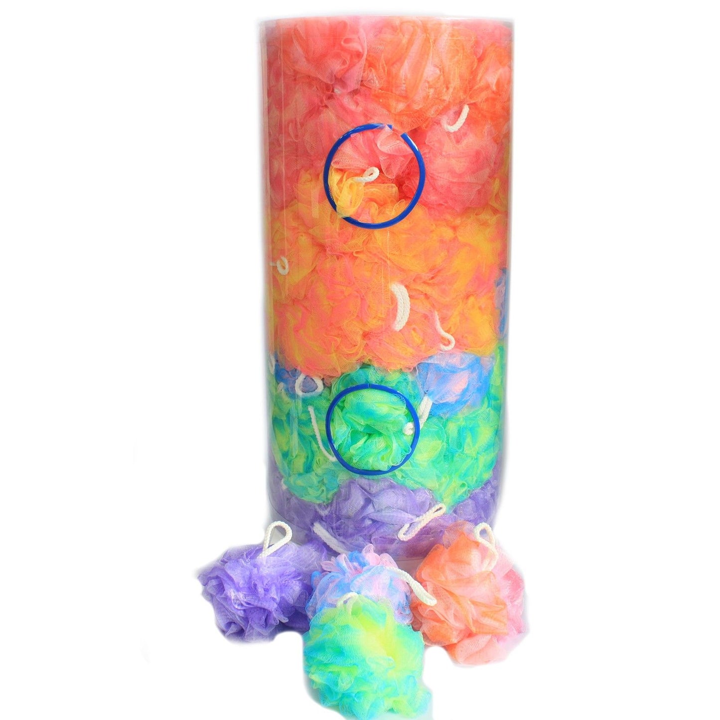 Vivid Glow Duschschwamm-Set – 4 Stück in Präsentationsröhre