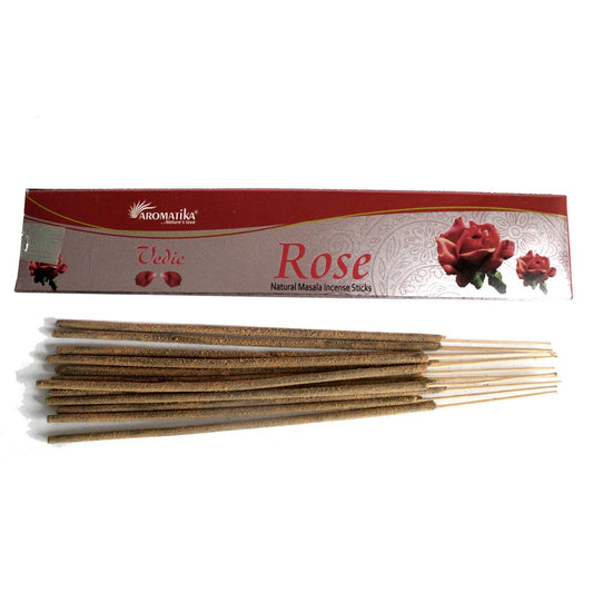 Masala Räucherstäbchen Rose - 144 Stück, handgerollt in Jaipur