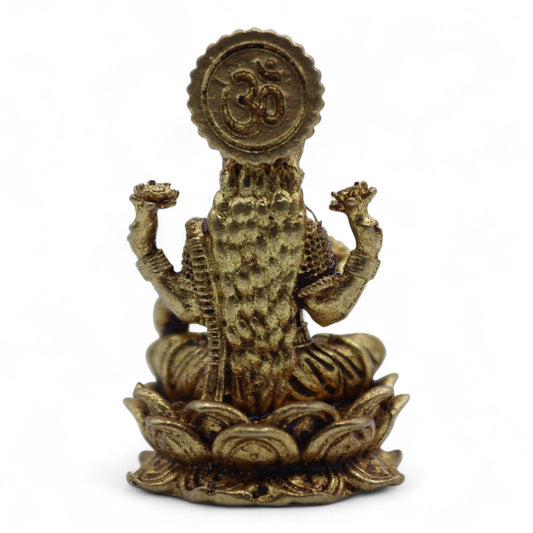 Messingfigur Göttin Laxmi – Miniatur für Wohlstand & Harmonie