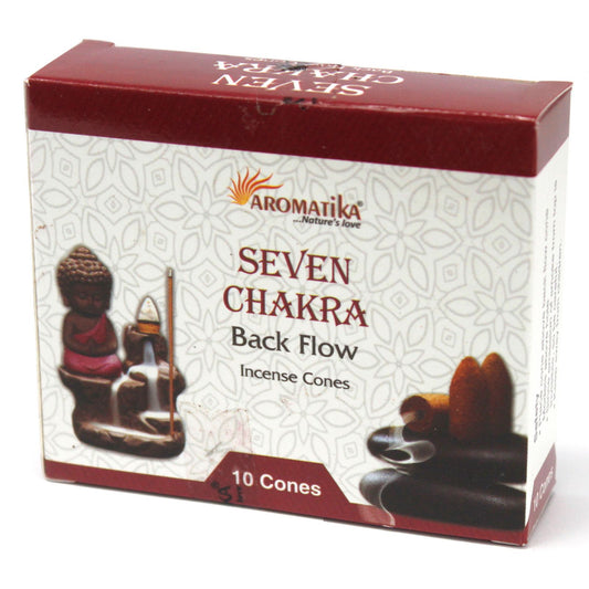 Aromatica Rückfluss-Räucherkegel Set – 7 Chakren für Yoga & Meditation