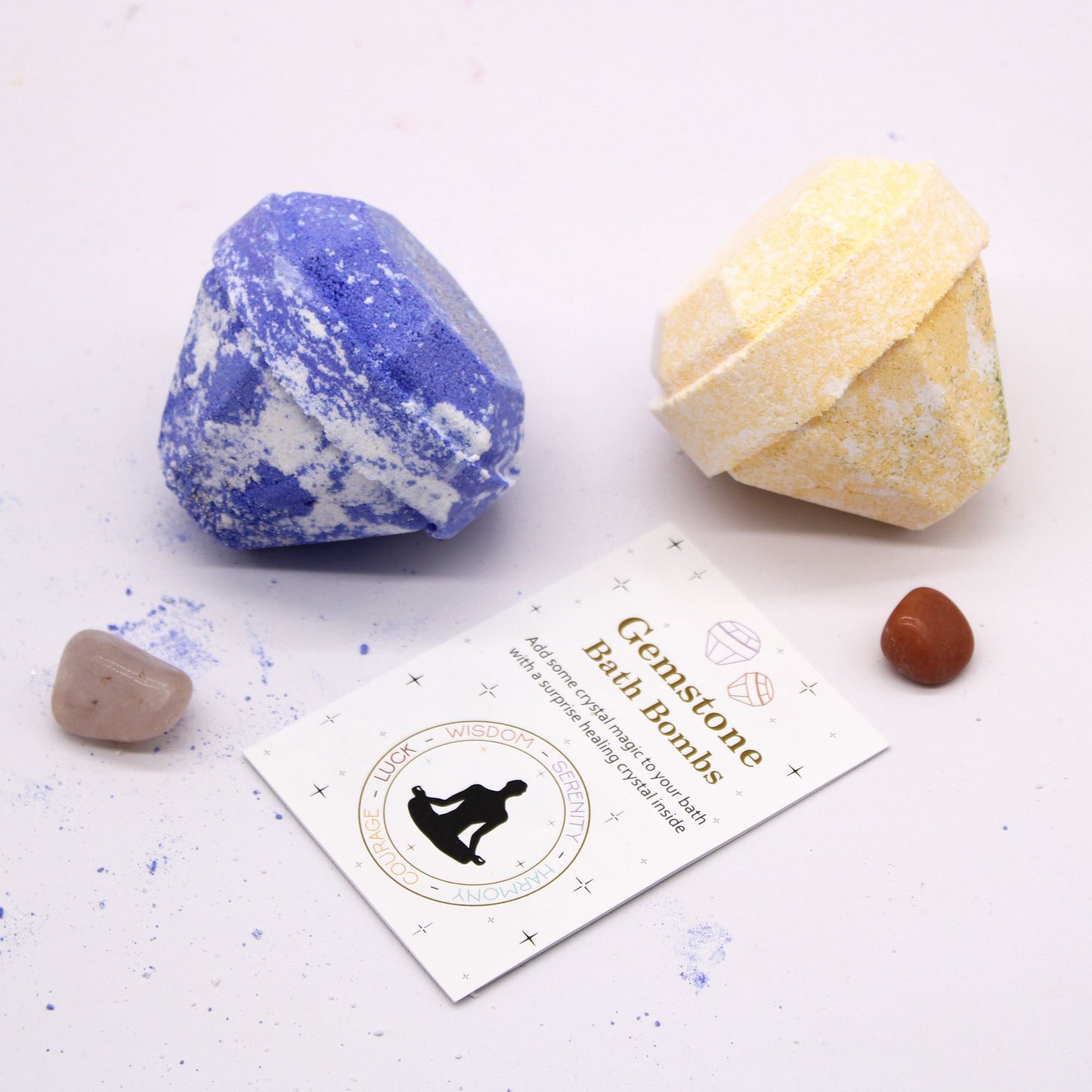 Edelstein-Badebombe Bergamotte-Lavendel-Moschus – Mit echtem Kristall