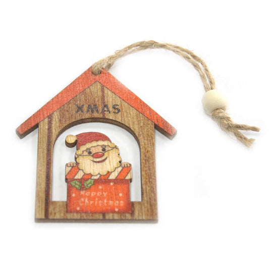 Set mit 2 Weihnachtsmännern - Vintage Holzdeko für festliche Stimmung