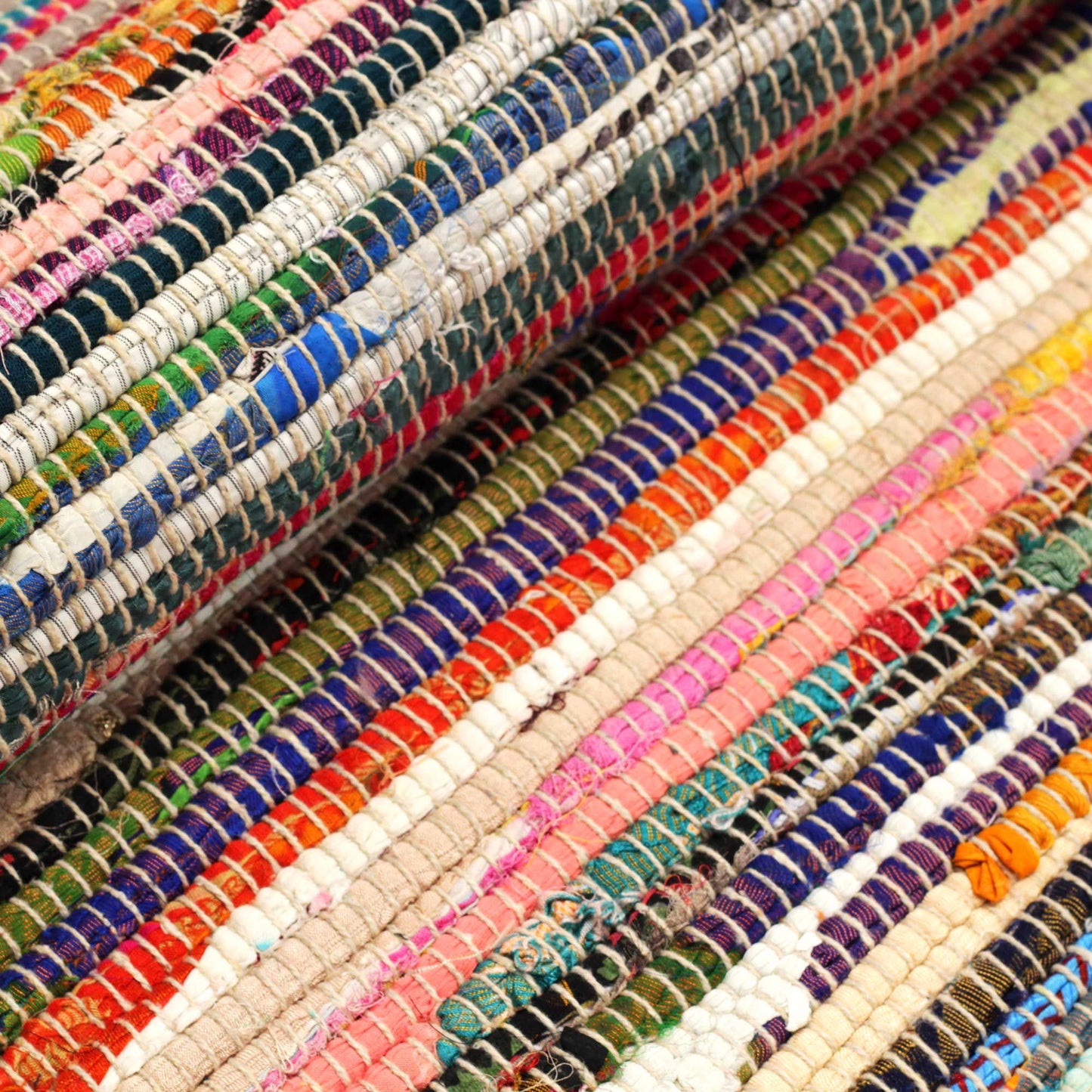 Room Rag Rug - Baumwollteppich 150x200 cm in lebendigen Farbmix