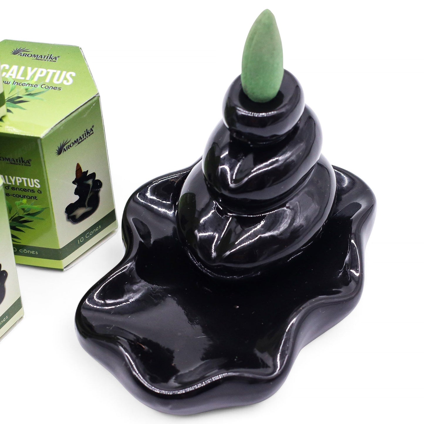 Masala Rückfluss-Räucherkegel Eukalyptus - 10 Stück mit hypnotischem Rauchfluss
