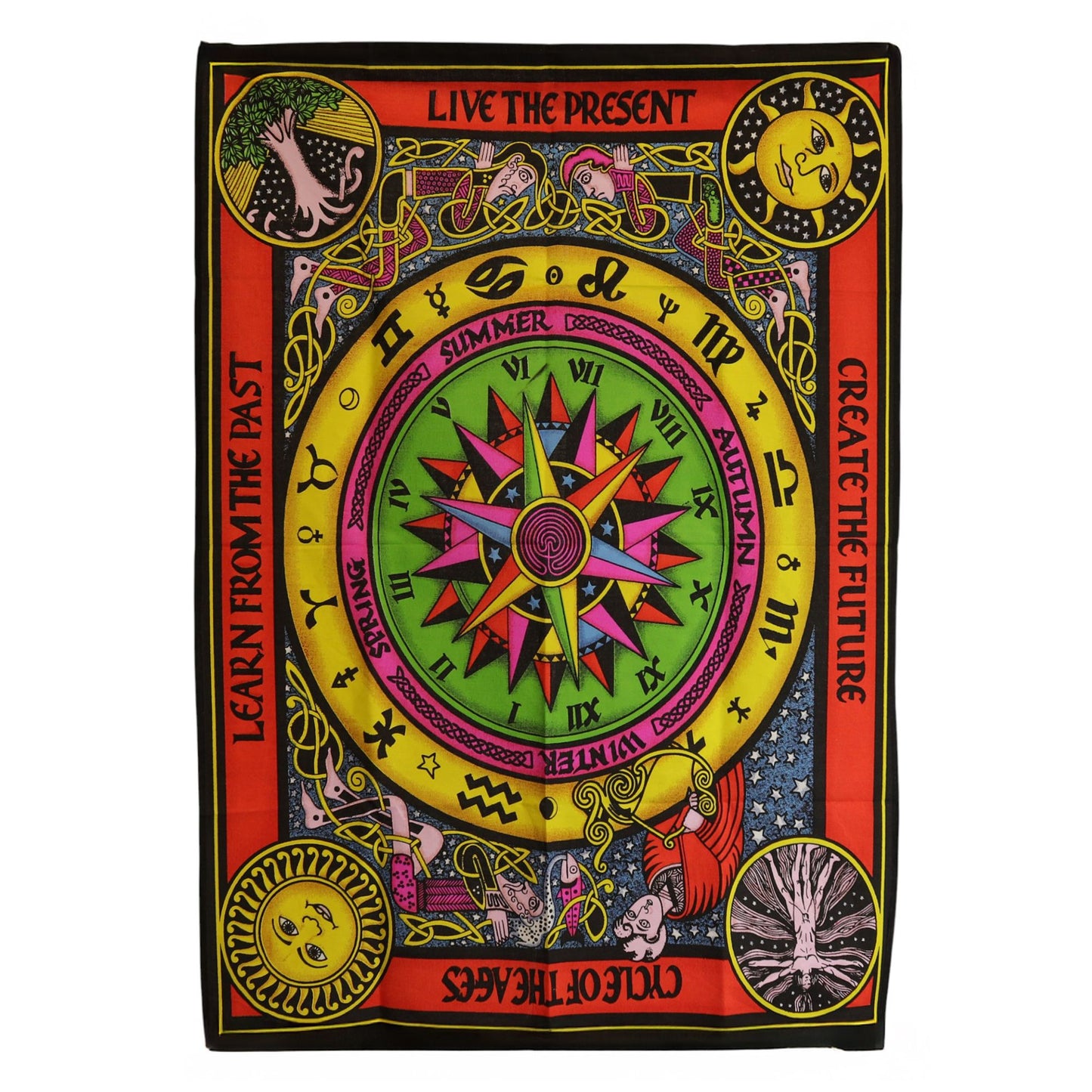 Wandbehang 'Kreis des Lebens' aus Baumwolle – 70 x 110 cm