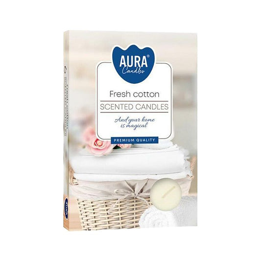 Duft-Teelichter Fresh Cotton – Set mit 6 Stück für frische Atmosphäre