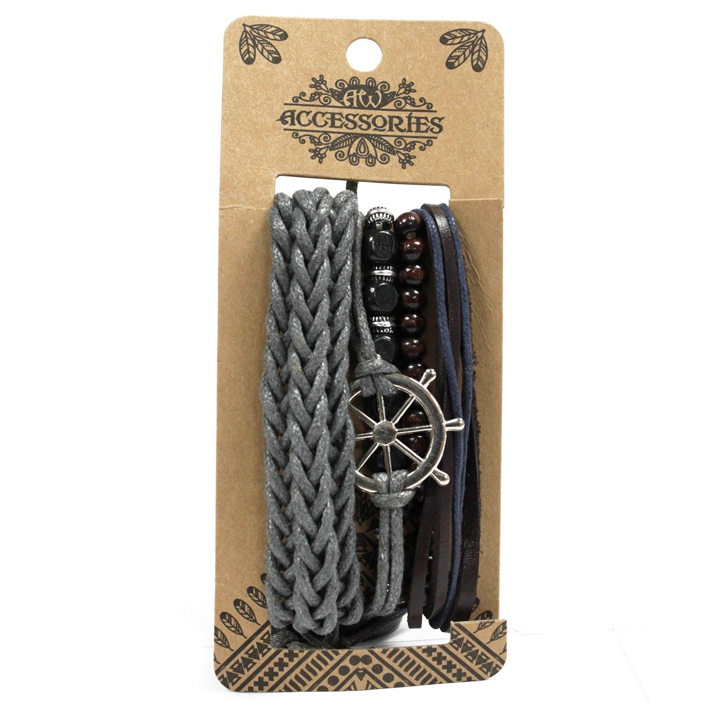 Urban Edge Set – 4 Herrenarmbänder aus Leder & Metall