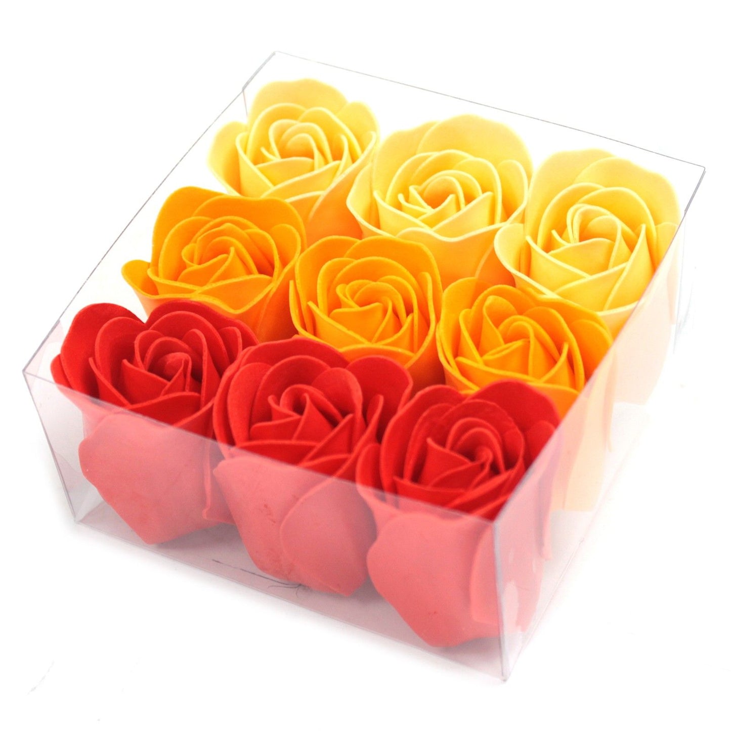 Luxus Seifenrosen Bouquet Pfirsich - 9 handgefertigte Blüten in Geschenkbox