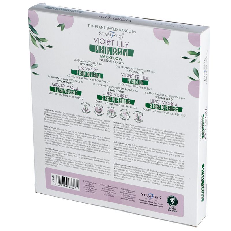 Rückfluss-Räucherkegel 'Violette Lilie' – 12 Stück, pflanzlich & vegan