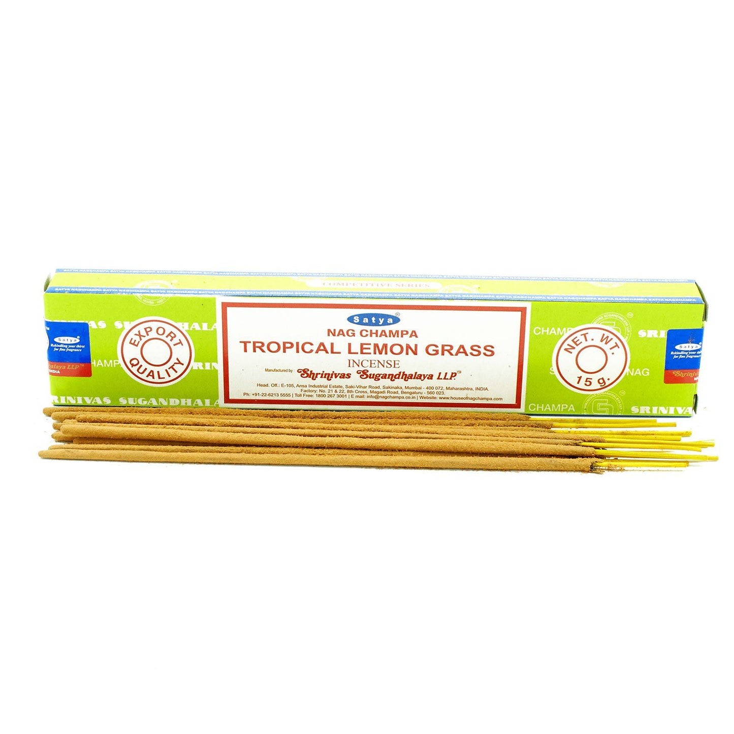 SATYA Räucherstäbchen Tropical Lemongrass - 15 Stück, handgerollt