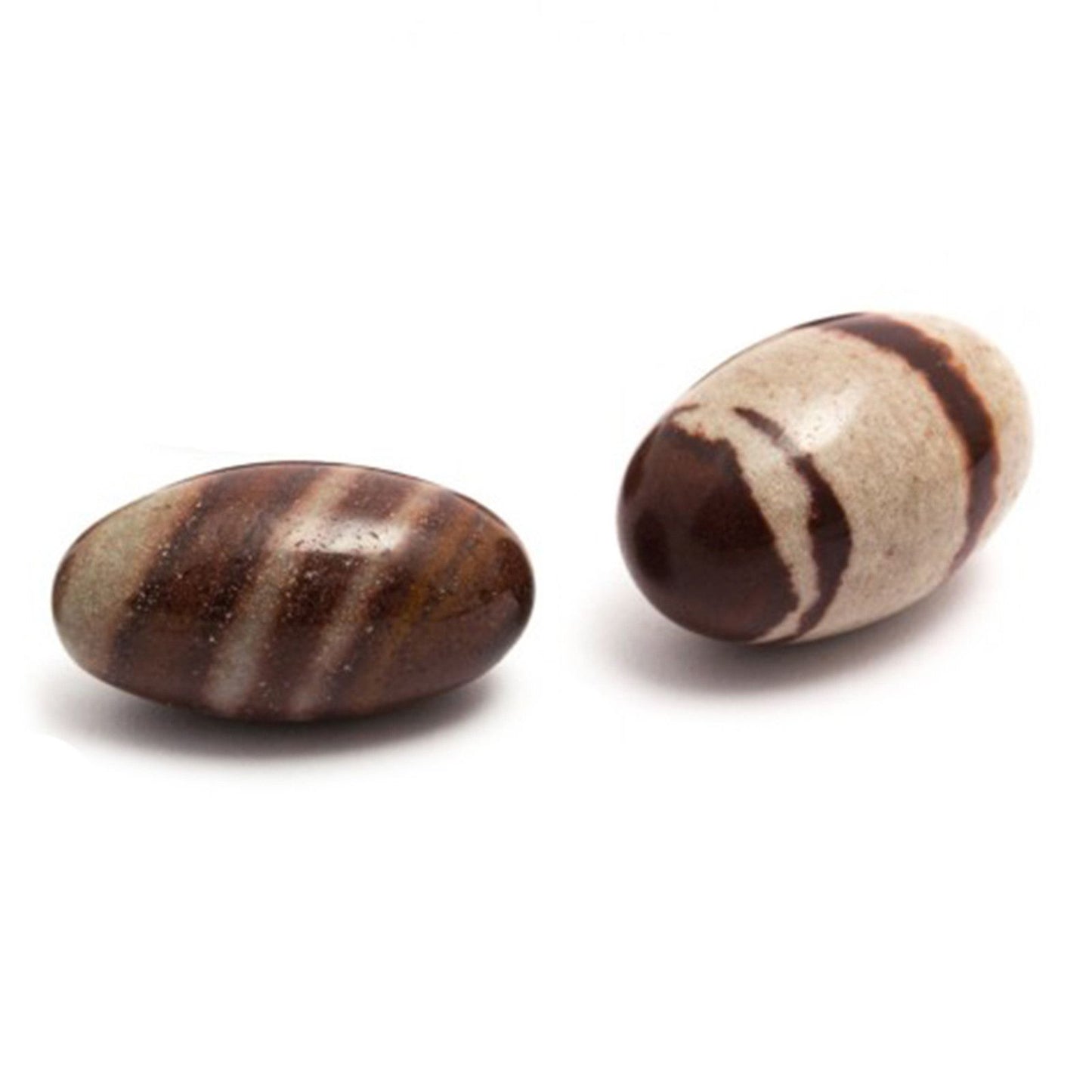 Heiliger Narmada-Lingam Stein Set (2 Stück, je ca. 5 cm) – Natürlicher Shiva Lingam