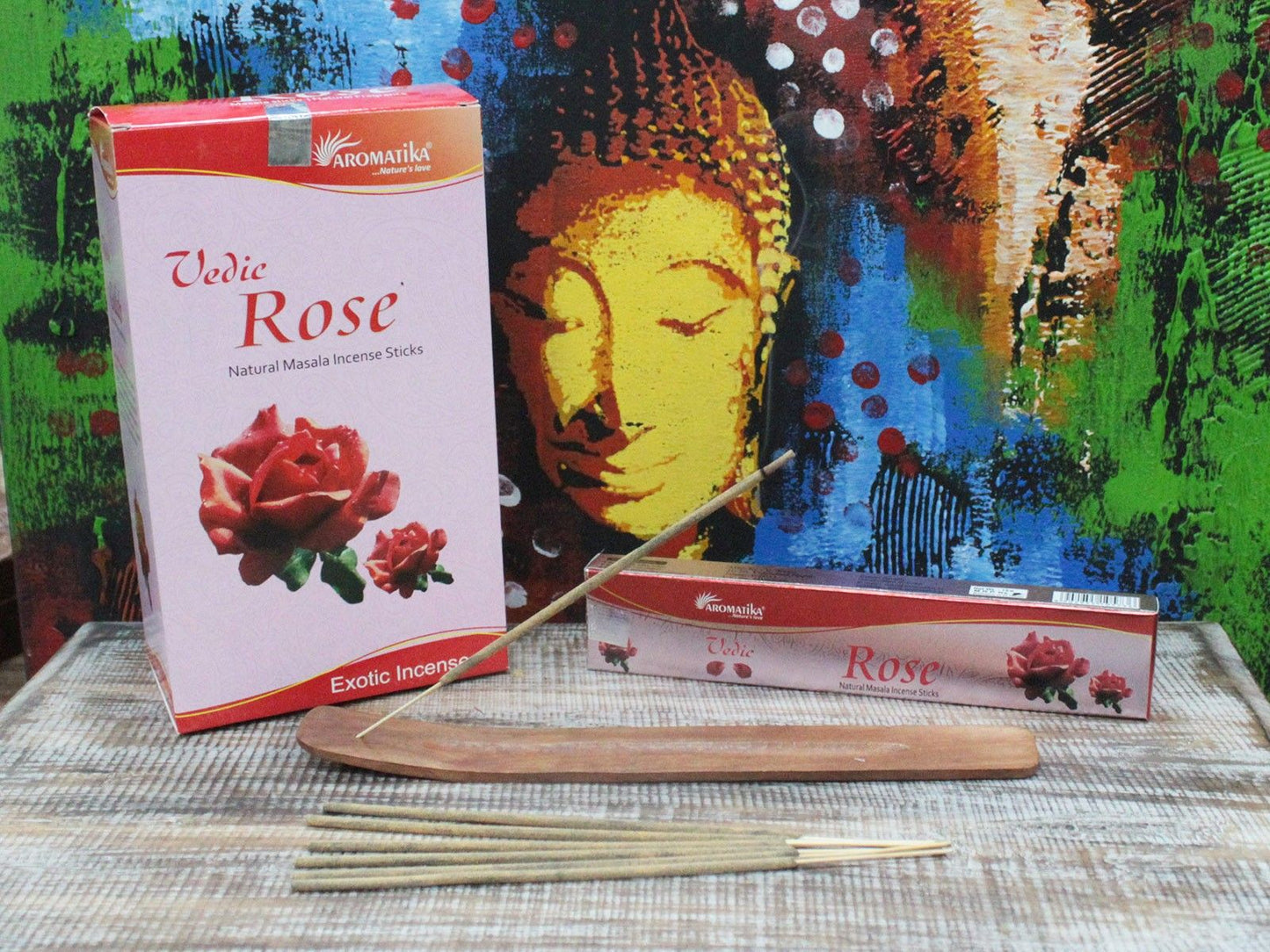 Masala Räucherstäbchen Rose - 144 Stück, handgerollt in Jaipur