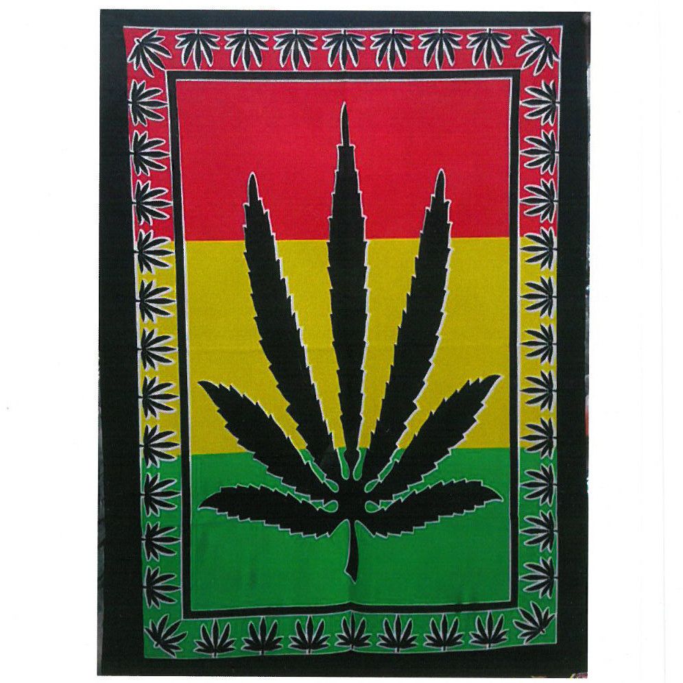 Wandbehang 'Botanische Blätter' – Handgefertigte Baumwollkunst