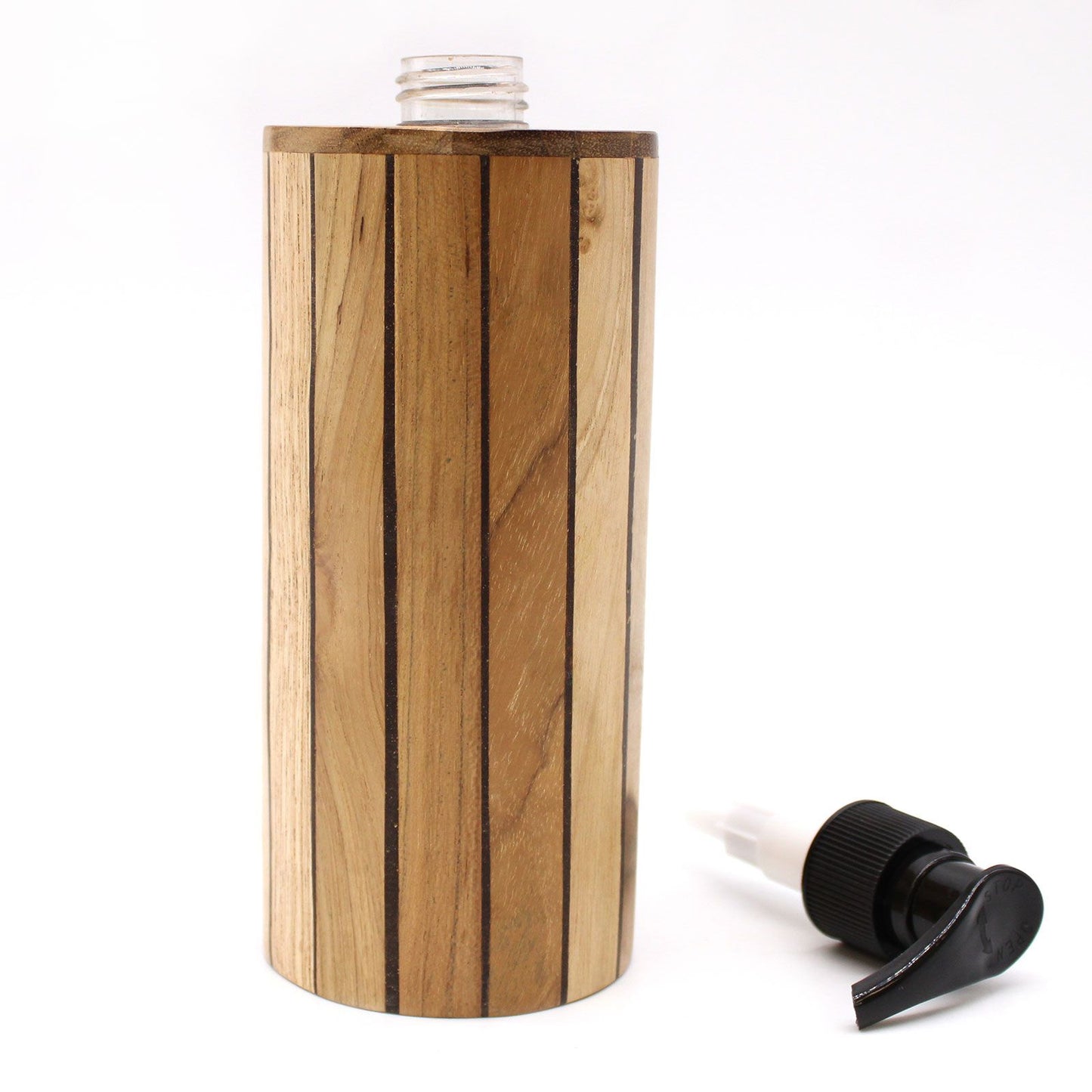 Seifenspender Rund aus Teakholz – Handgefertigtes Naturdesign