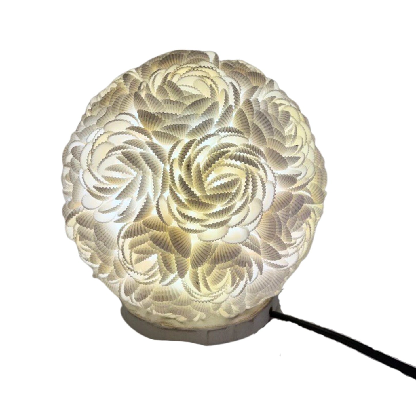Muschel-Lampe 'Rose Globe' - 15cm - Handgefertigt in Bali