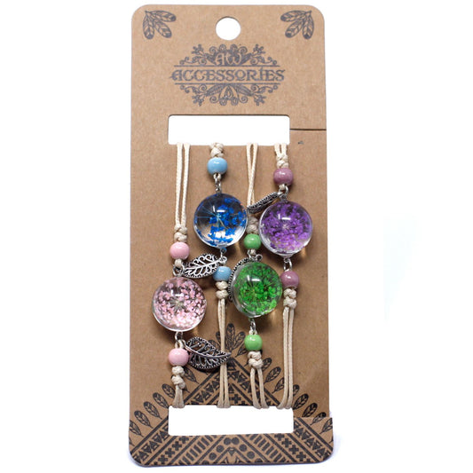 Armband mit echten gepressten Blüten – Naturschmuck unter Glas