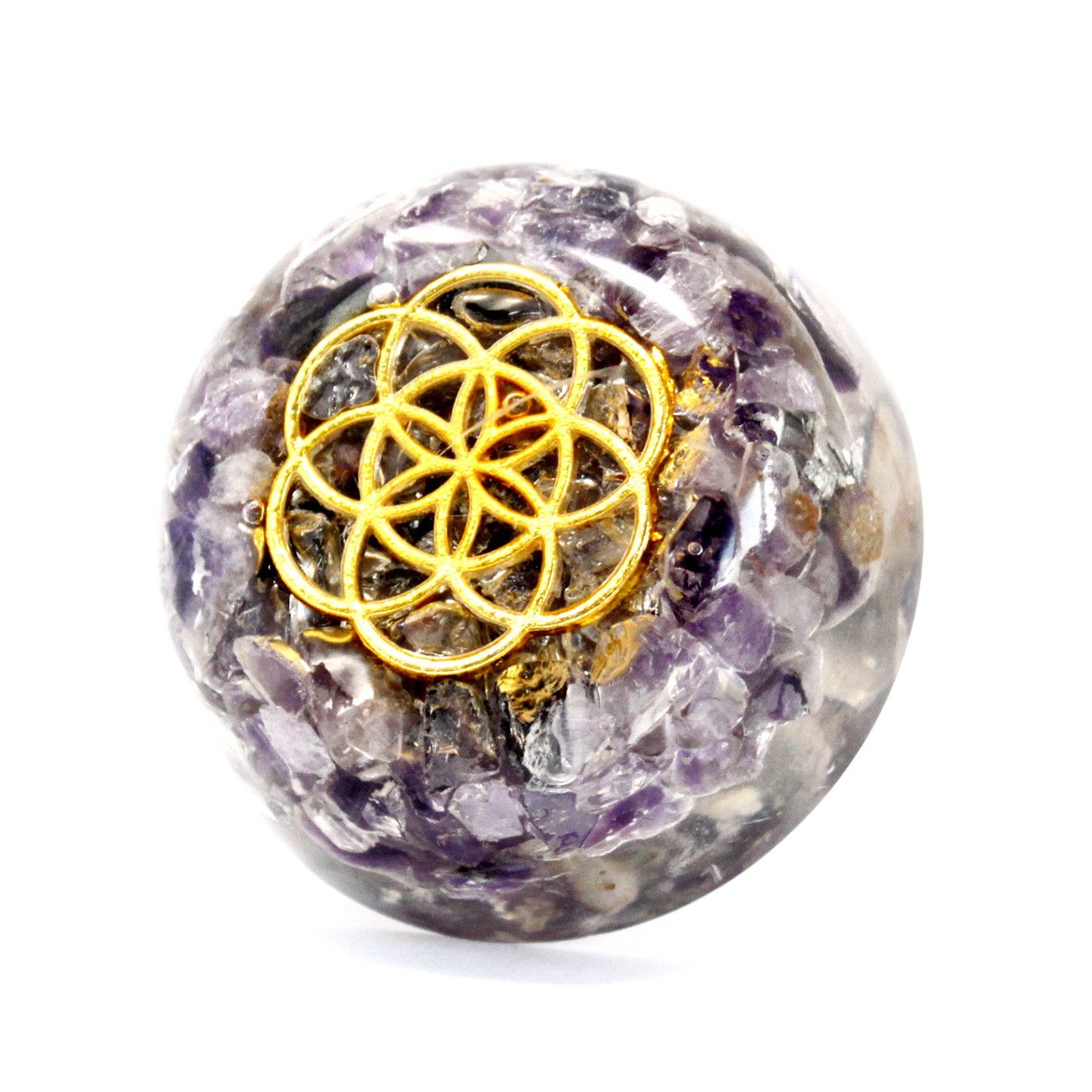 Orgonit-Dom mit Amethyst - Handgefertigter Briefbeschwerer & Energieschmuck