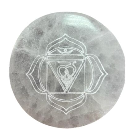 Selenit Chakra-Set: 7 handgeschnitzte Ladeplatten für Energie & Harmonie