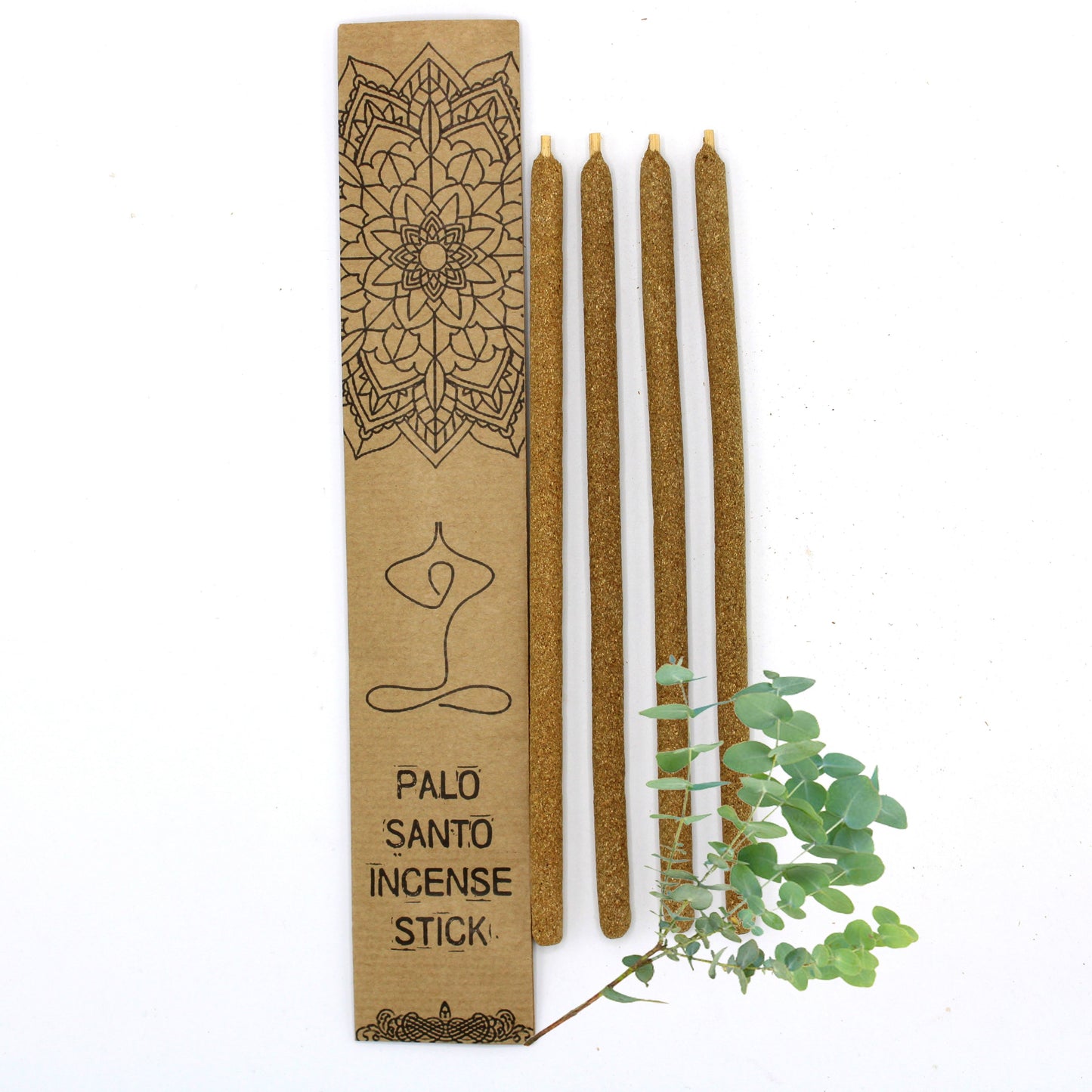Palo Santo Räucherstäbchen mit Eukalyptus – 4er Set im Kraftpapier