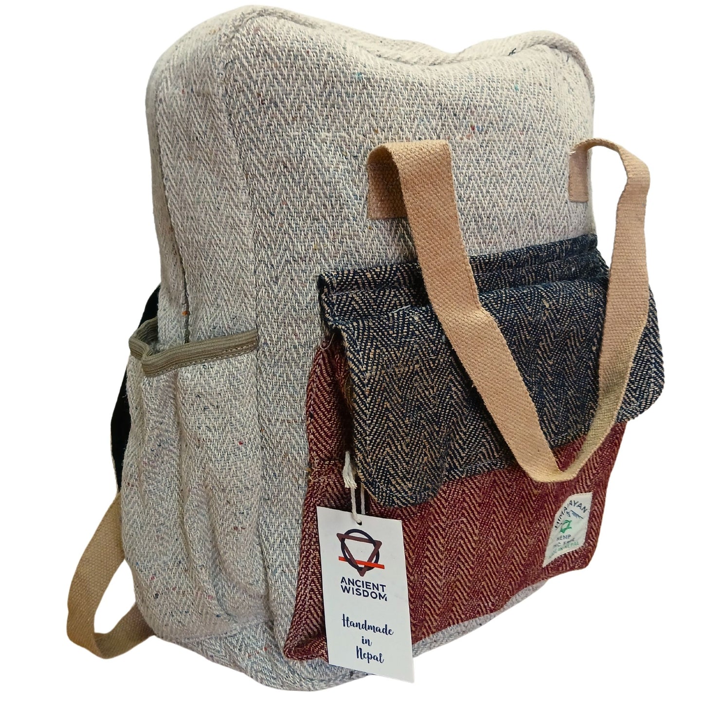 Nepal Rucksack aus Hanf & Baumwolle – Handgefertigter Alltagsbegleiter
