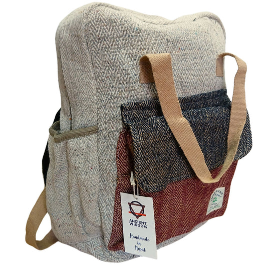 Nepal Rucksack aus Hanf & Baumwolle – Handgefertigter Alltagsbegleiter