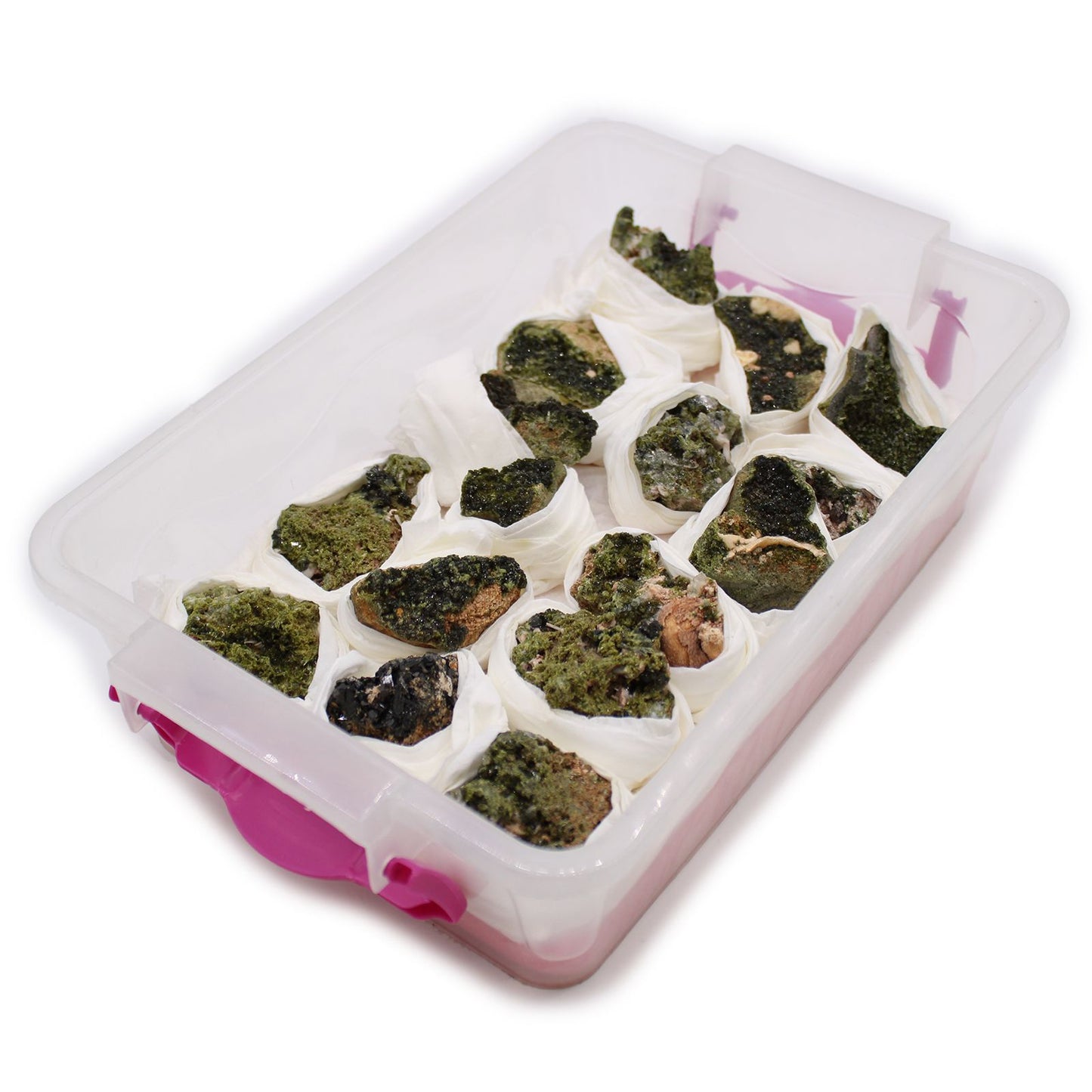 Epidot Kollektion – 10 handverlesene Mineralien im Set