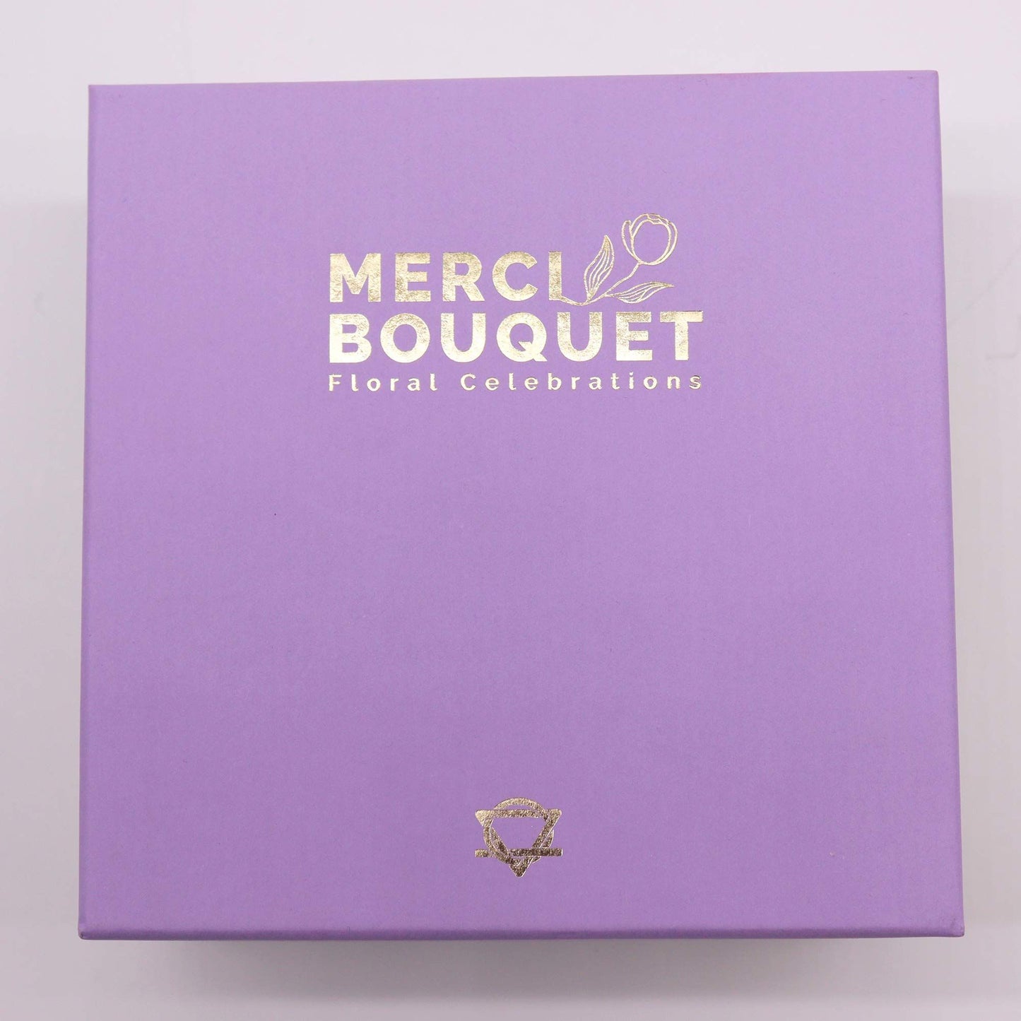 Seifenblumen-Geschenkbox 'Lavendel & Nelke' im Quadrat-Design