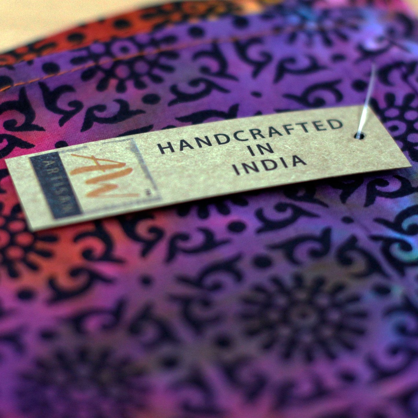 Wandbild Mandala mit Elefanten – Handgefertigte Baumwoll-Dekoration