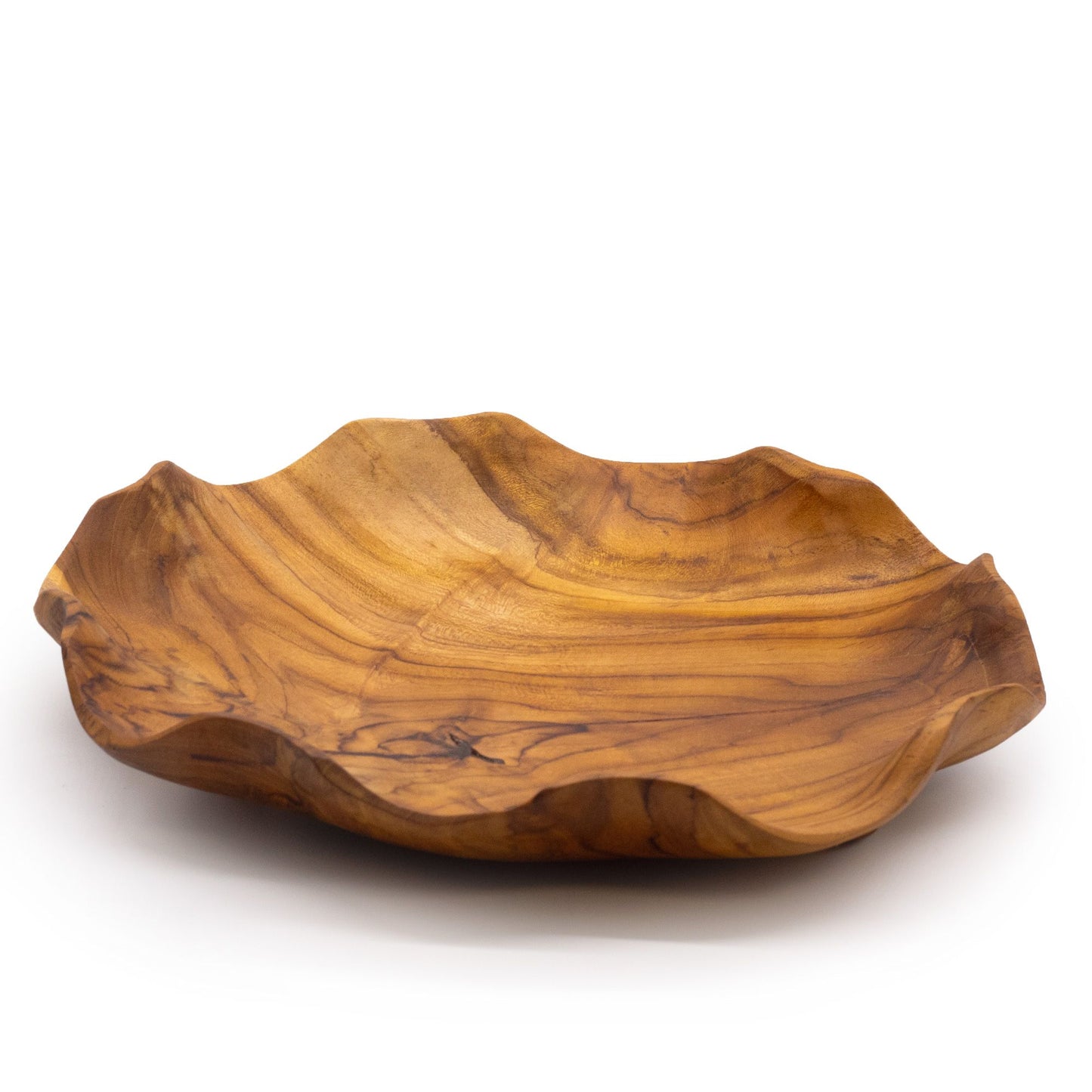 Fruchtschale aus massivem Teakholz – Klassische Rundform, 28 cm
