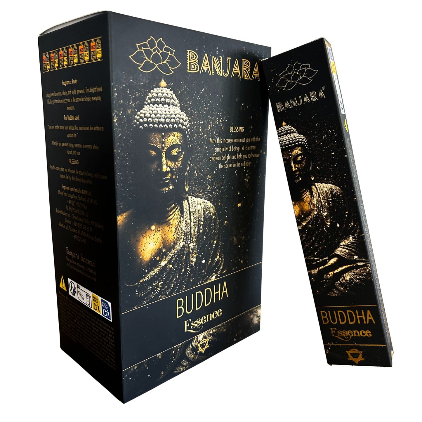 Buddha Essence Räucherstäbchen – Handgefertigte Duftstäbchen aus Indien, 12 Stück