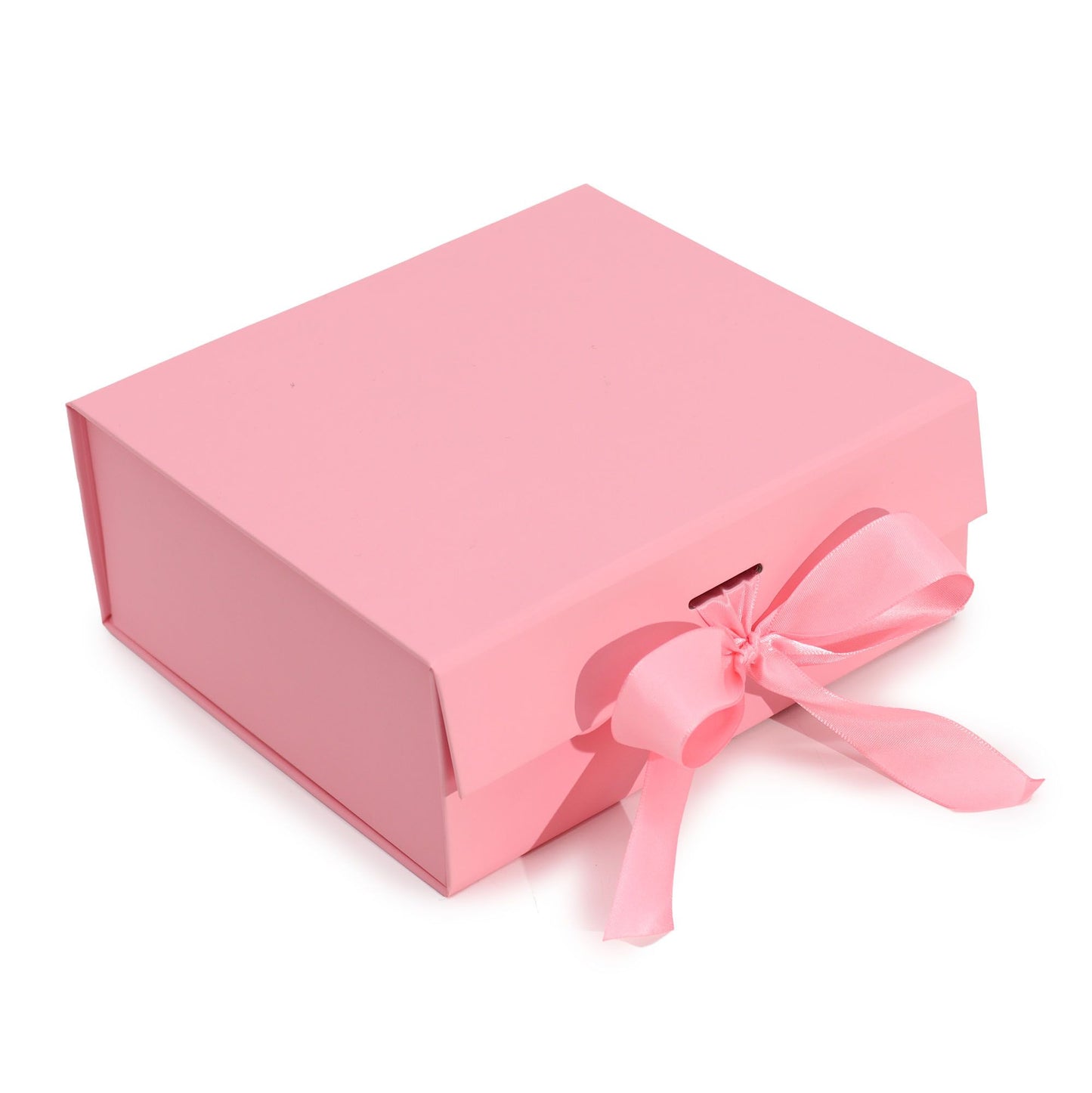 Faltbare Geschenkbox in Zartrosa mit elegantem Schleifenverschluss