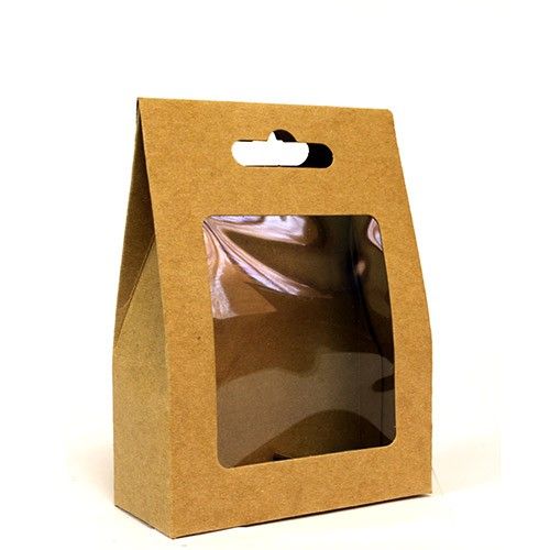 Faltschachtel mit Sichtfenster 9,5x13x4,3cm - Elegante Geschenkbox ohne Kleber