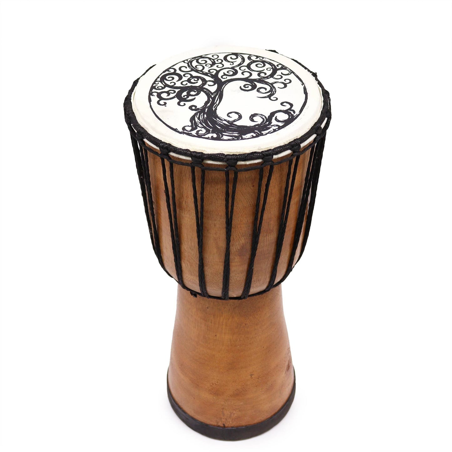 Handgeschnitzte Djembe Trommel 40 cm mit Lebensbaum-Motiv – Kunstvolles Musikinstrument