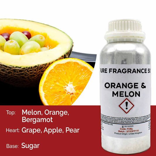 Reines Duftöl Orange & Melone – 500ml Flakon für sommerliche Frische