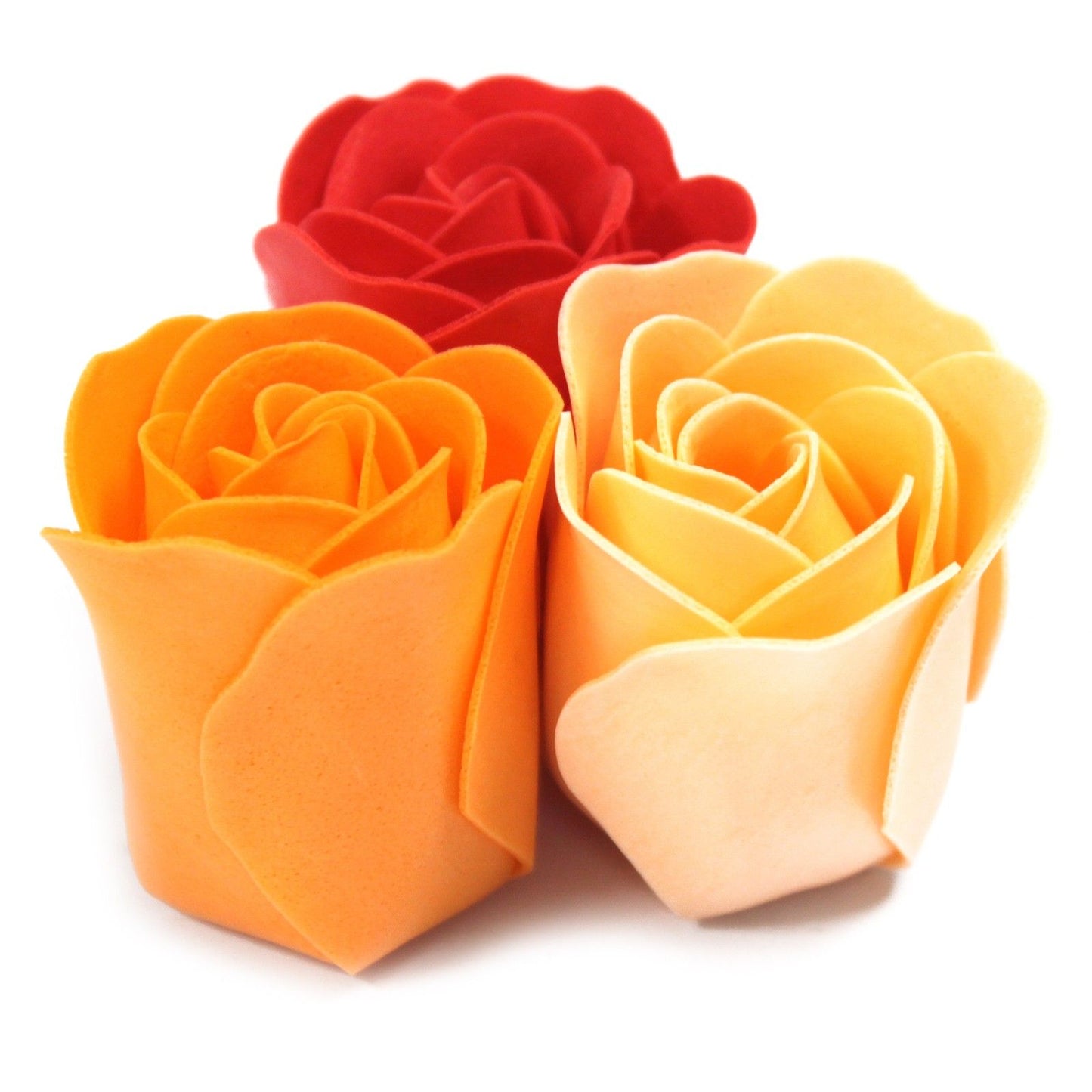 Luxus Seifenrosen Bouquet Pfirsich - 9 handgefertigte Blüten in Geschenkbox