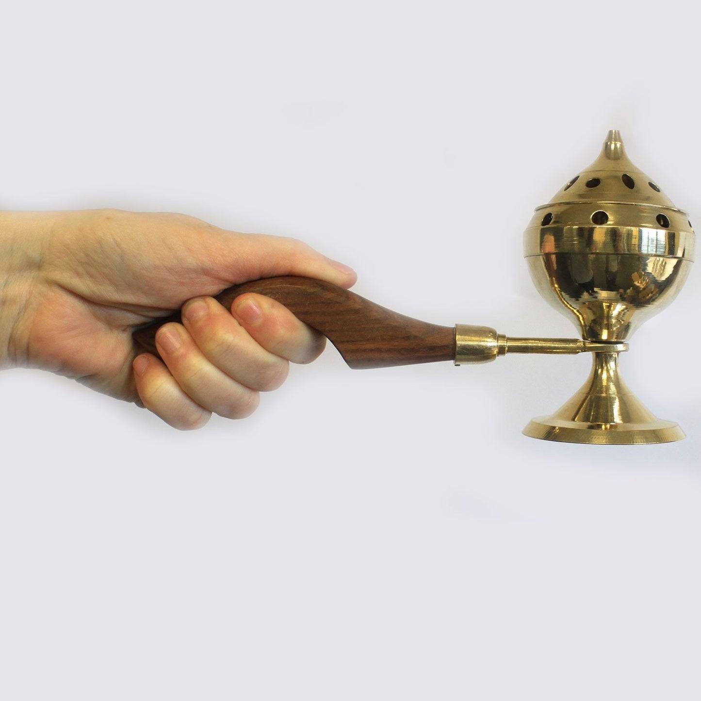 Räucherbrenner aus Messing – Zeitloses Design mit Holzgriff